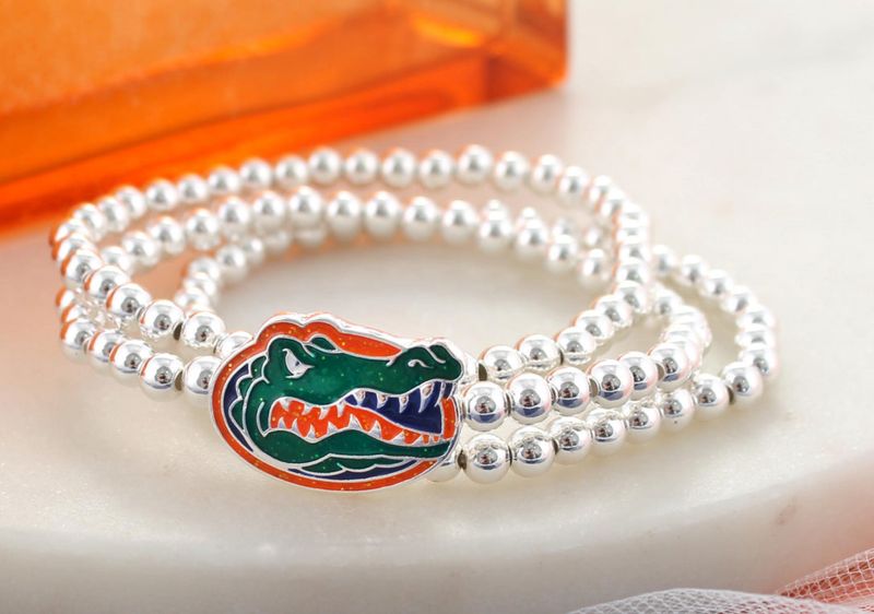 Florida Glitter Enamel Logo Stretch Bracelet Set