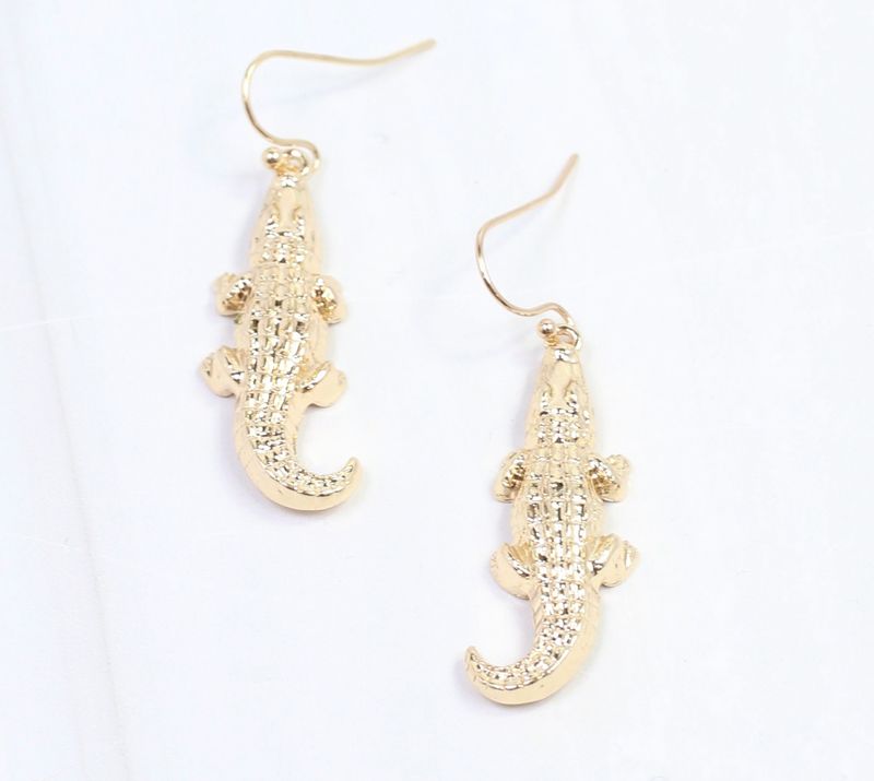 Gold Gators Drop Earring