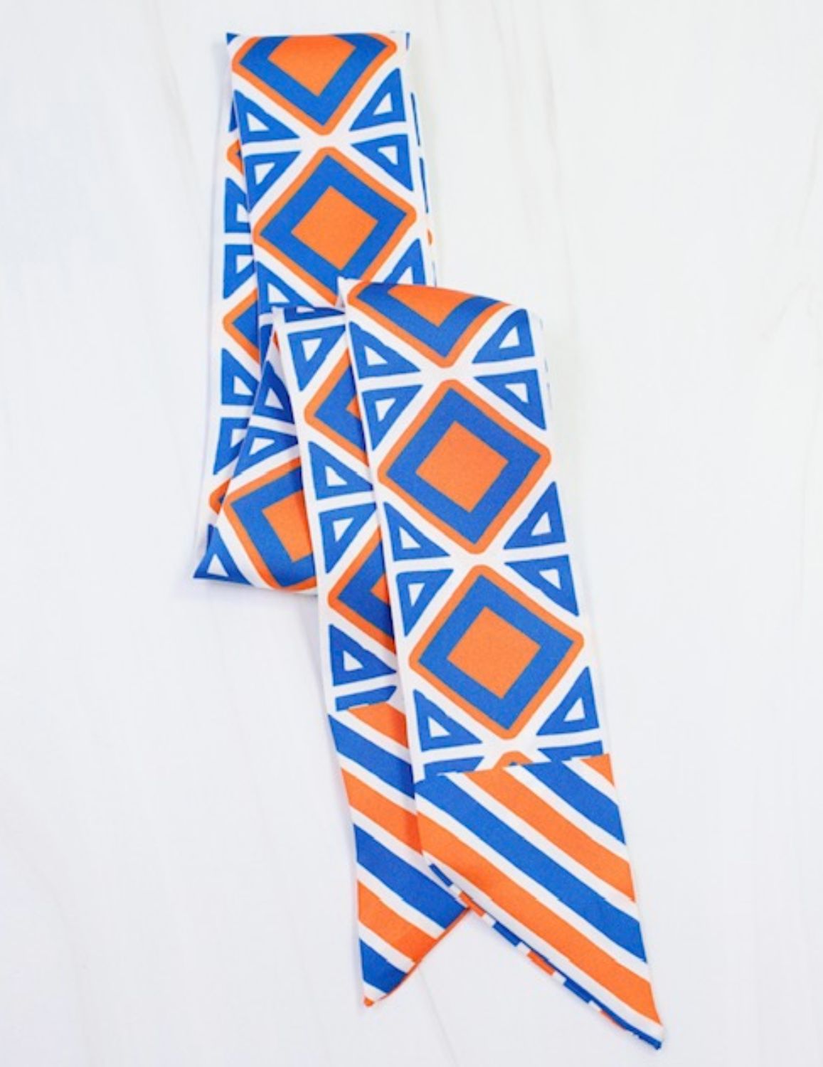 Barrett Tile Skinny Orange Blue Scarf