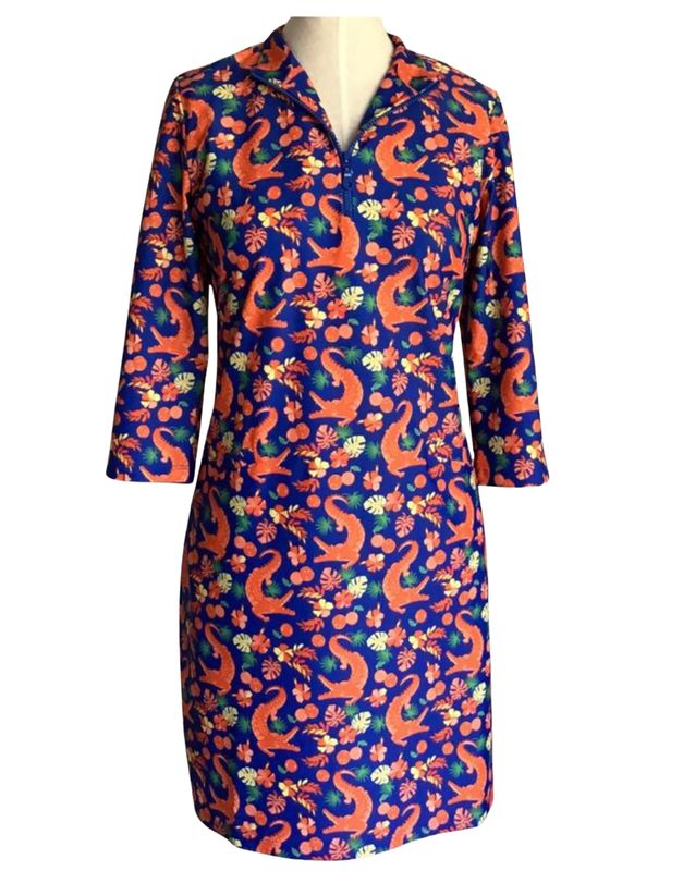 Orange Gator Zipper Dress