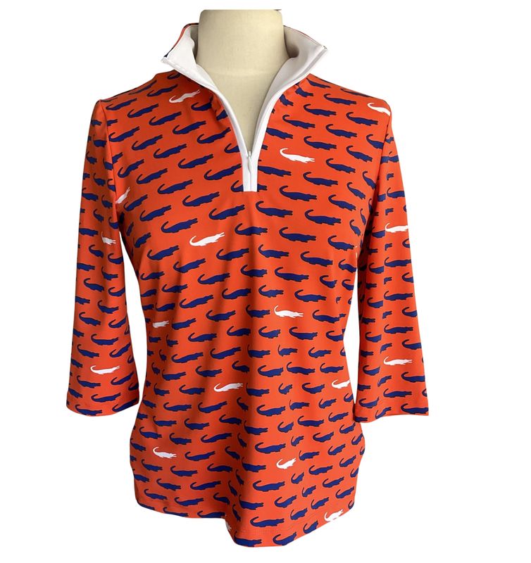 Britt Sleeveless Orange 3/4 Sleeve Top