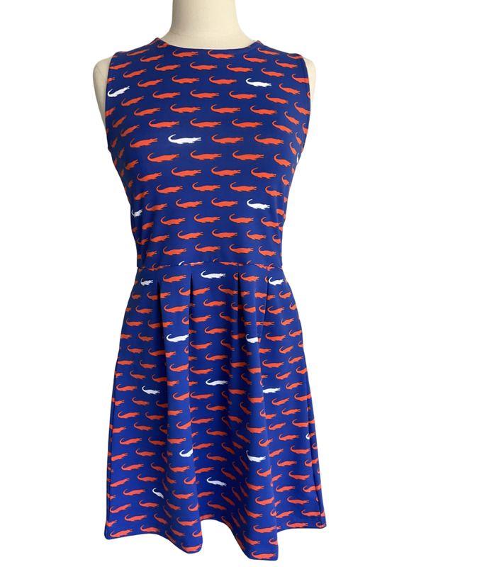Orange Gator Blue Boardwalk Dress