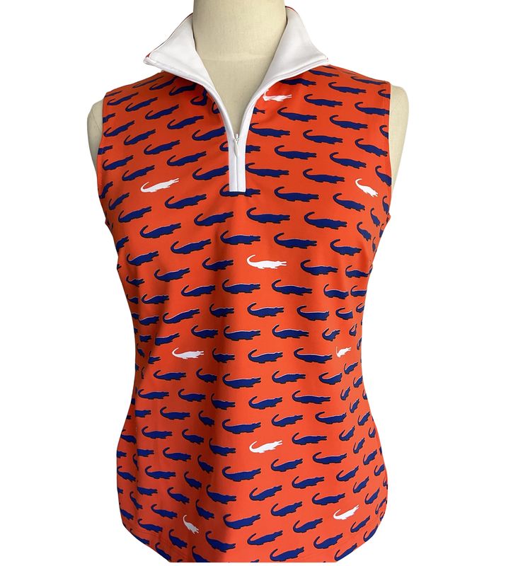 Britt Sleeveless Orange Gator Top