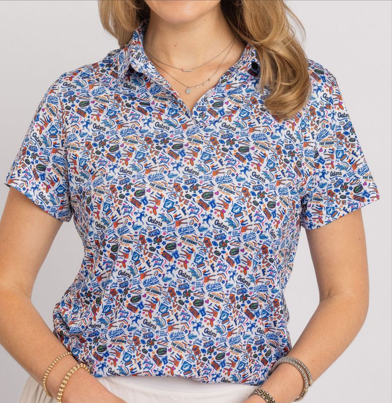 UF Gator Gameday Women's Print Polo