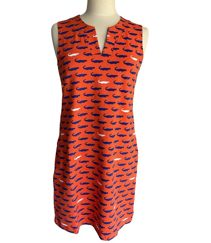 Lucille Orange Sleeveless Gators Dress