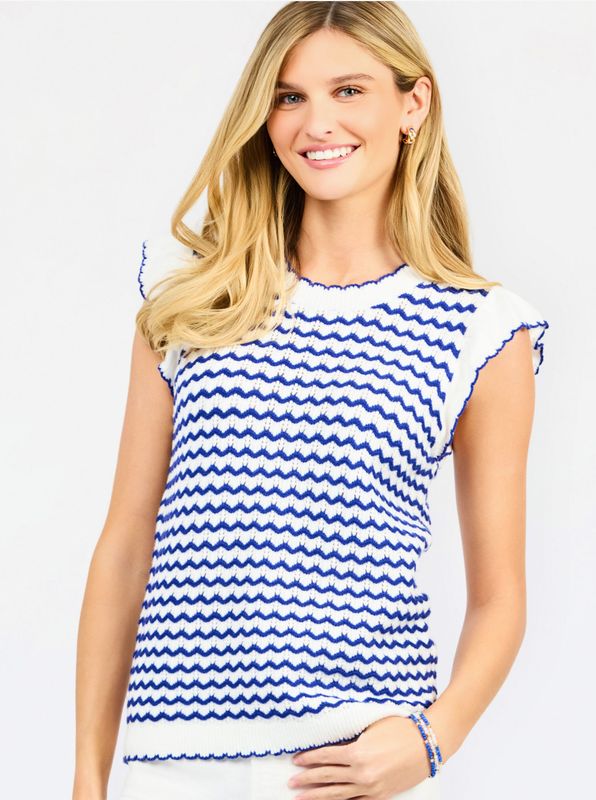 Blue Oakley Wave Pattern Top