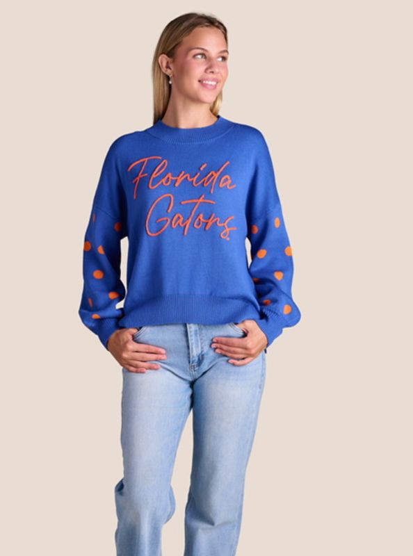 Gators Polka Dot Script Sweater