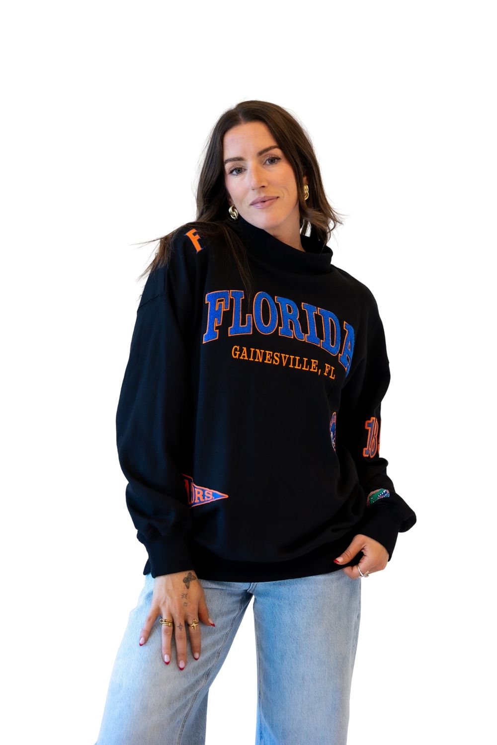 Florida All Over Scatter Oversized Funnel Neck
