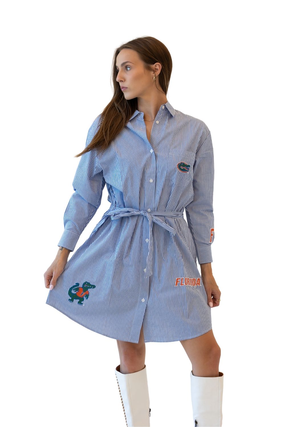 Florida Star Player Striped Shirt Dress