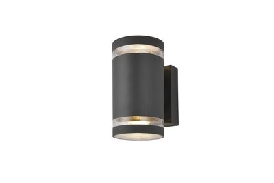 Lens Up & Down Grey Wall Light IP44