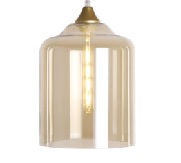 Newtown Wide Glass Cylinder Shade Amber