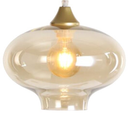 Newtown Squashed Globe Glass Shade Amber