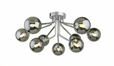 Sphere 9 Light Semi Flush Chrome