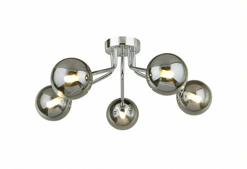Sphere 5 Light Semi Flush Chrome