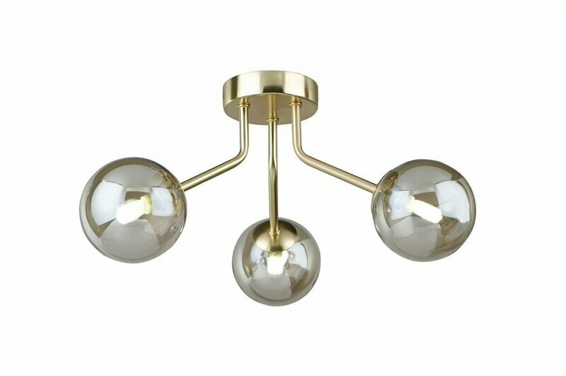 Sphere 3 Light Semi Flush Gold