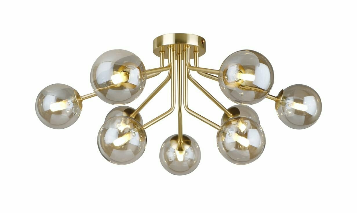 Sphere 9 Light Semi Flush Fitting Gold