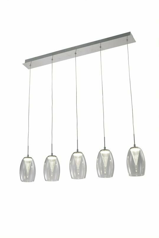 Komo 5 Light LED Bar Pendant Chrome