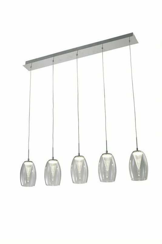 Komo 5 Light LED Bar Pendant Chrome