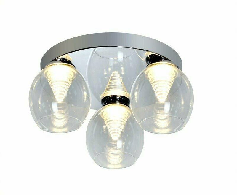 Komo 3 Light LED Flush Chrome