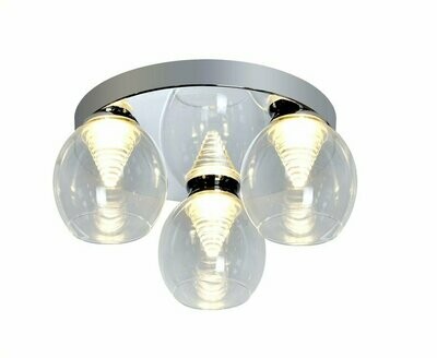 Komo 3 Light LED Flush Chrome