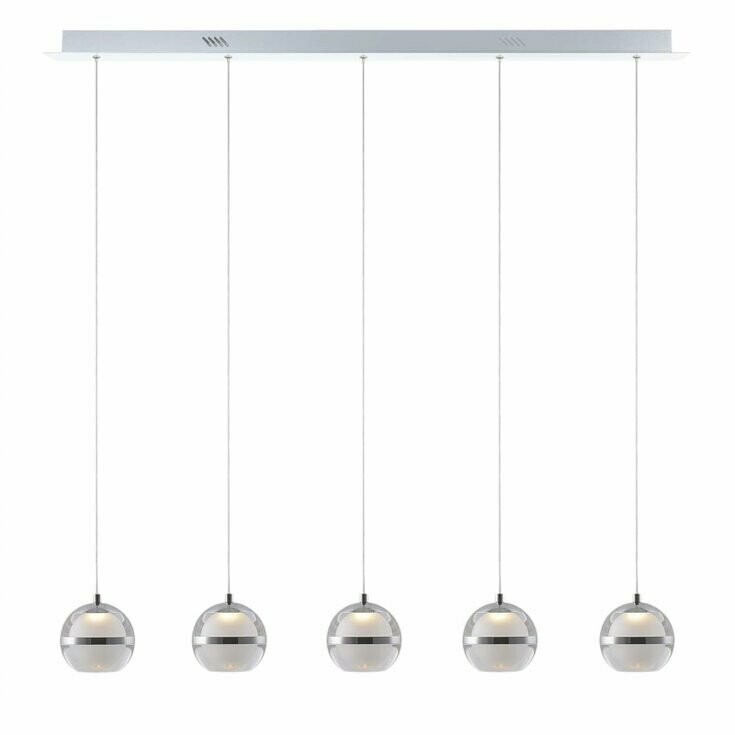 Saturn 5 Light LED Bar Pendant Chrome
