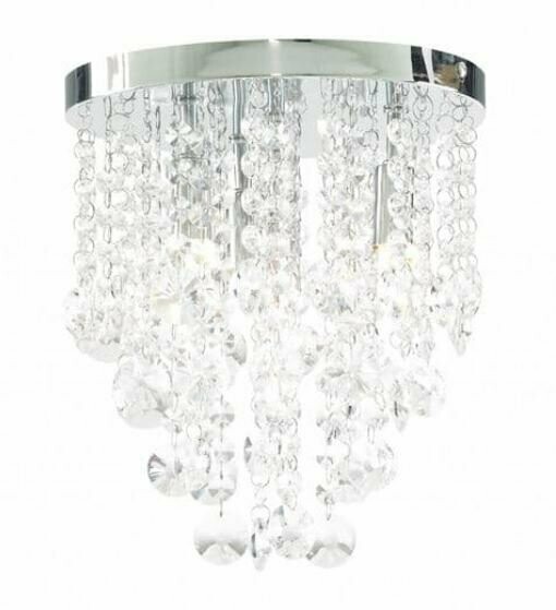 Celeste  4 Light Crystal Bathroom Flush Chrome
