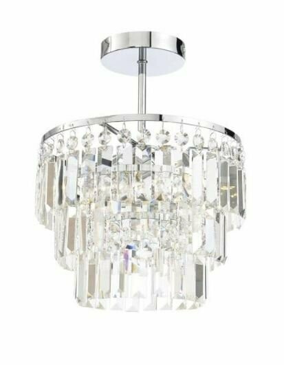 Belle Crystal Bathroom Light Chrome