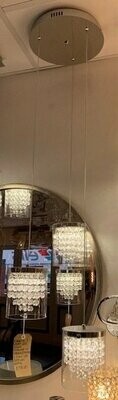 Emmie Crystal LED 3 Light Round Pendant Chrome