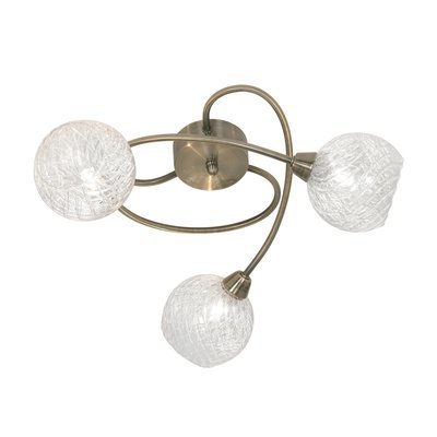 Tarn 3 light semi flush fitting in antique brass