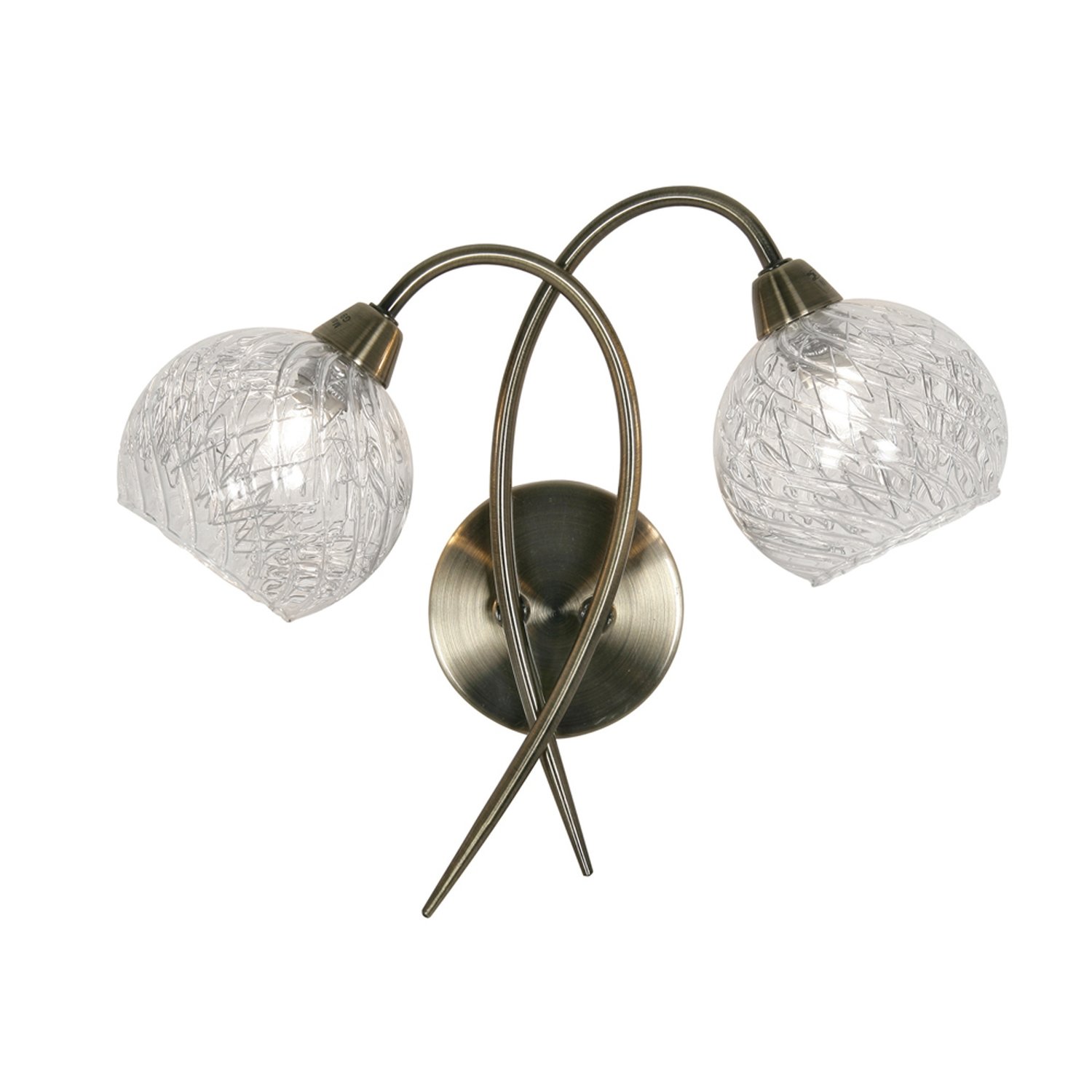 Tarn Twin wall light fitting in antique brass