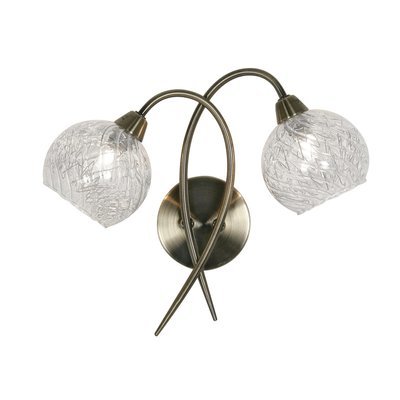 Tarn Twin wall light fitting in antique brass