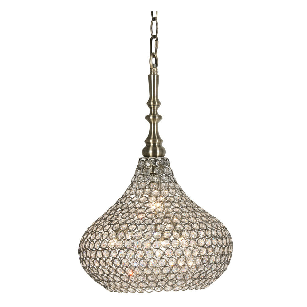 Santi Antique Brass & Crystal Pendant