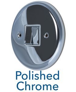 Designer Circular Polished Chrome 2 Gang 1 or 2 way Light Switch