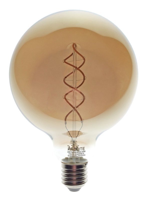 4W G125 LED Filament Globe Dimmable Smoked Glass