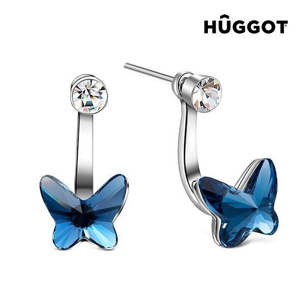 Hûggot Swing Rhodium-Plated Earrings With Zircons