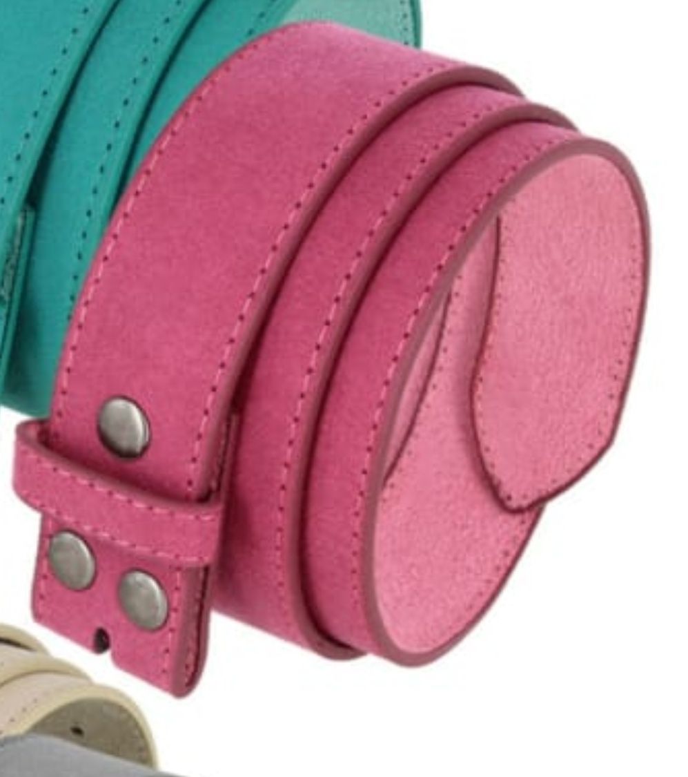 Hot Pink Suede 40mm Leather Belt, classic buckle optional