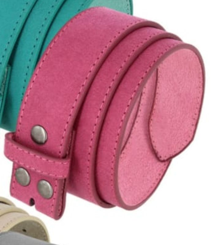 Hot Pink Suede 40mm Leather Belt, classic buckle optional