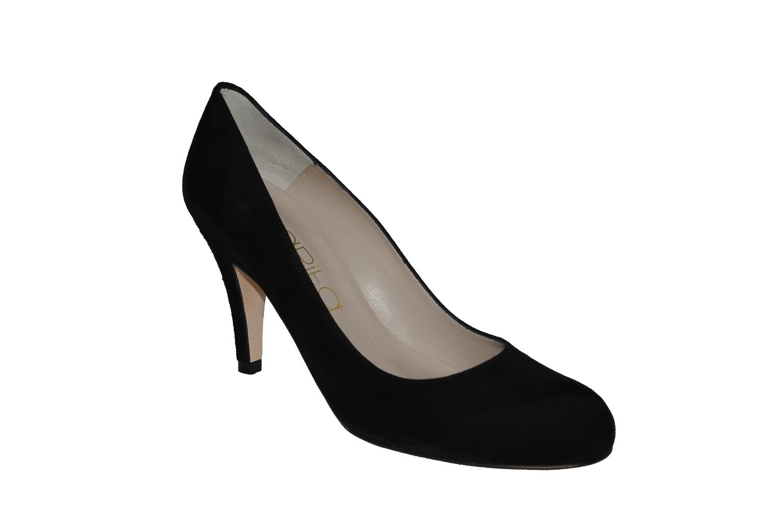 Black suede round toe court sale shoes