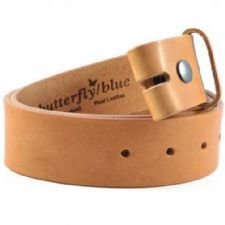 Vintage Tan 40mm Italian Leather Belt, classic buckle optional