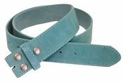 Turquoise Blue Suede 40mm Leather Belt, classic buckle optional