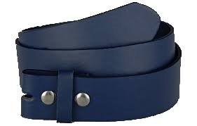 Navy Blue 40mm Italian Leather Belt, classic buckle optional
