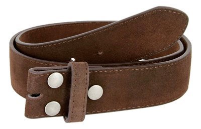Brown Suede 40mm Leather Belt, classic buckle optional