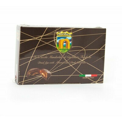 Fichi mandorlati ricoperti di cioccolato Fondente   160gr