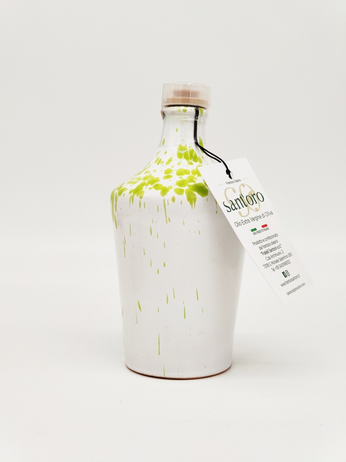 Orcio in ceramica schizzo verde chiaro