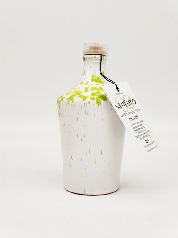Orcio in ceramica schizzo verde chiaro