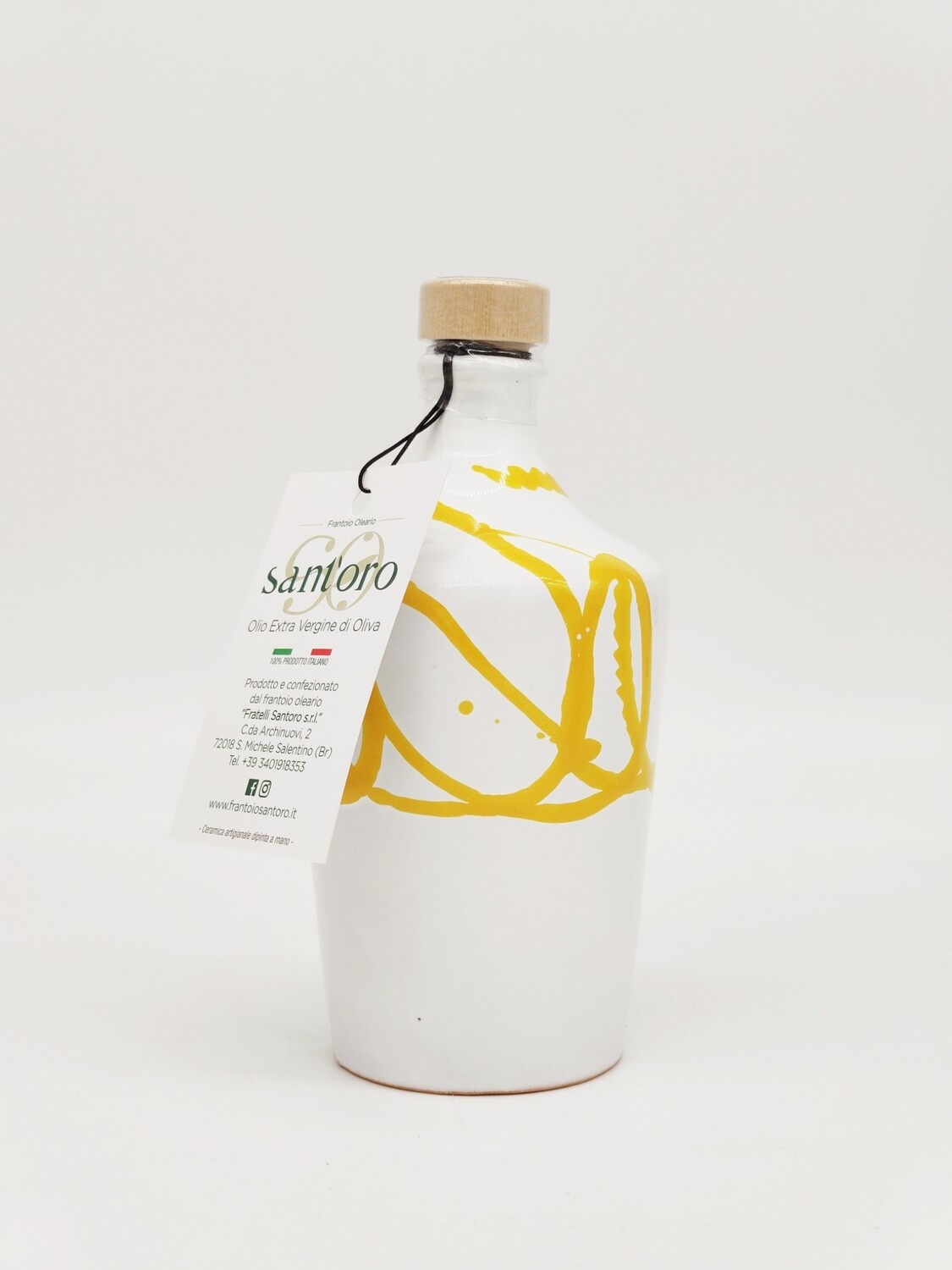 Orcio in ceramica striature gialle