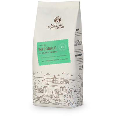 FARINA DI GRANO TENERO INTEGRALE  1 kg PUGLIESE