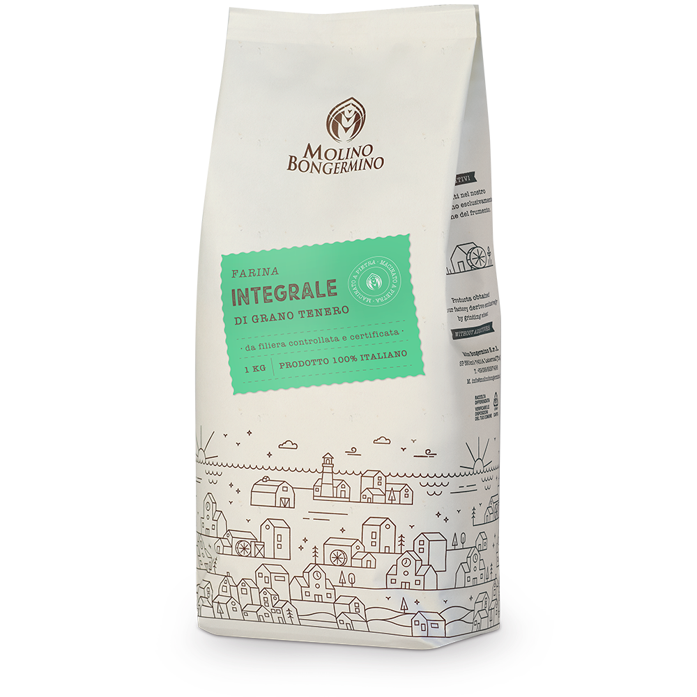 FARINA DI GRANO TENERO INTEGRALE  1 kg PUGLIESE