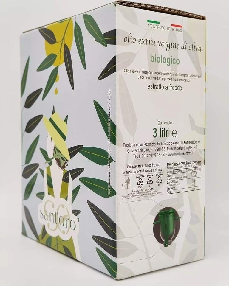 Bag in box 3 lt  -  OLIVATE Monocultivar Picholine - Olio EVO 2024/25