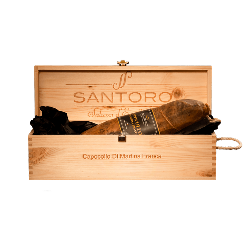 Capocollo in scatola di legno
